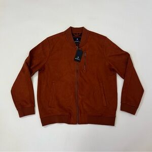 Ben Sherman Mens Jacket Faux Suede Bomber Full Zip Long Sleeve